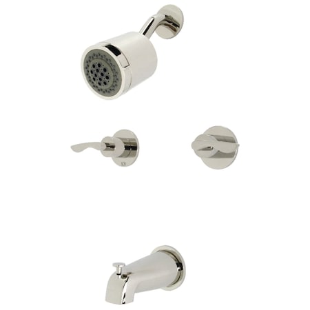 Kingston Brass KBX8146SVL Two-Handle Tub and Shower Faucet, Polished Nickel KBX8146SVL